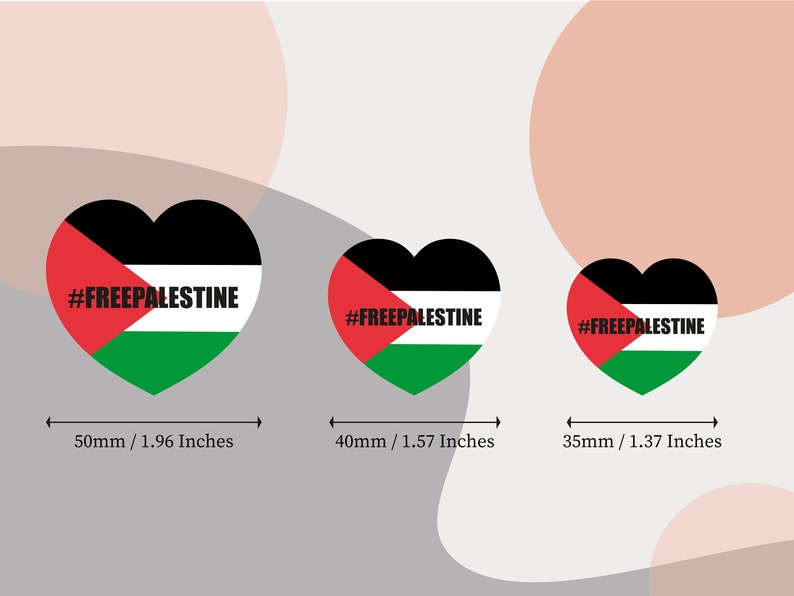 1200 x gratis Palestijnse hartstickers Gratis Palestijnse hartpapierstickers. afbeelding 2