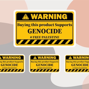 1000 x Buying this product supports Genocide stickers - Free Palestine Stickers.