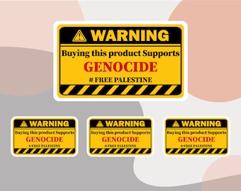 1000 x Buying this product supports Genocide stickers - Free Palestine Stickers.