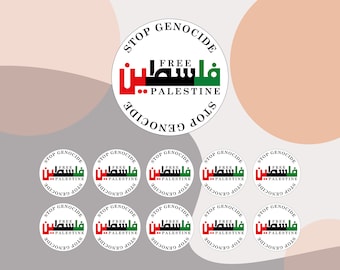 1000 x Free Palestine Stickers - Stop Genocide stickers.