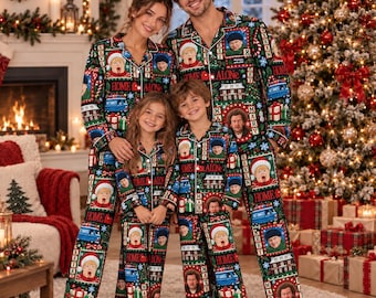 Home Alone Family Christmas Pajama Set, Funny Holiday PJs, Christmas Movie Sleepwear for Kids and Adults