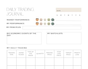 Digital Trading Journal｜ Stock Market Planner｜Daily Trading Tracker｜Trading Log｜Crypto Trading Planner｜GoodNotes Planner