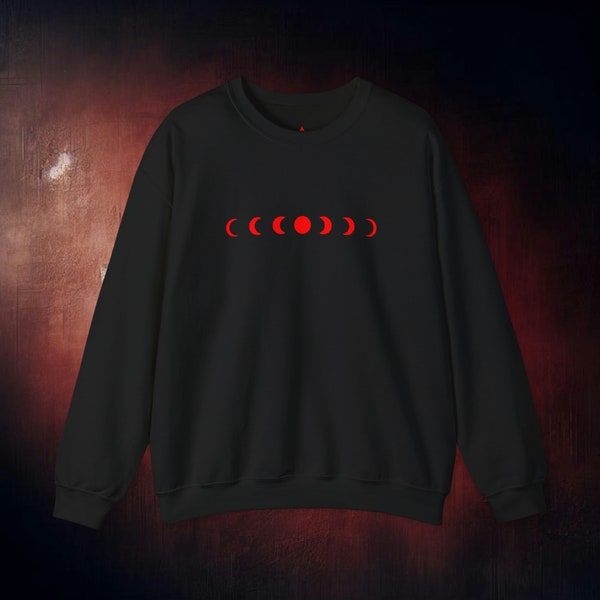 Illuminate the Night: RedSpade's Unisex Moon Evolution Crewneck Sweatshirt!