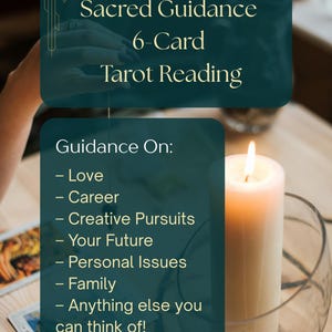 In-Depth 6 Card Tarot Reading for Problem Solving, Messages from Guides, Self Discovery  (PDF)