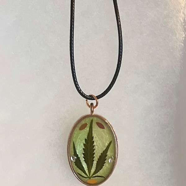 Nature-Inspired Jewelry Cannabis Leaf Pendant