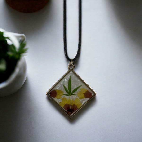 Nature-Inspired Jewelry Cannabis Leaf Pendant