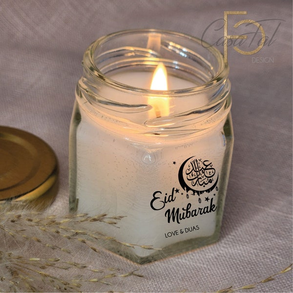 Eid Islamic Gift, Mini Favor Candle, Personalized Gift, Eid Mubarak Gift for Family and Friends, Bayram, 6-ECK