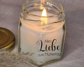 Personalized Mother's Day Candle: Unique Gifts for Special Women, Mini Favor Candle, Personalized Gift, Scented Candle, Square