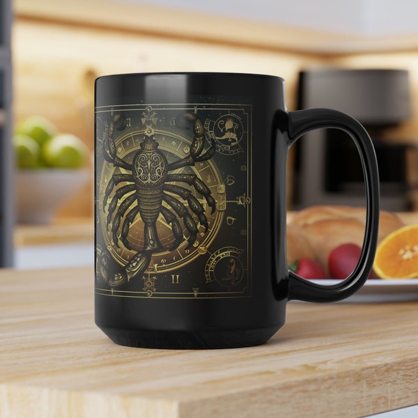 15oz Scorpio Coffee Mug Scorpion Zodiac Coffee Mug Ceramic Coffee Mug Ceramic Coffee Mug Funny Mug Celestial Mug Astrology Mug Black