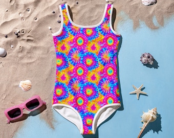 Colorful and Bright Psychedelic One-Piece Swimsuit