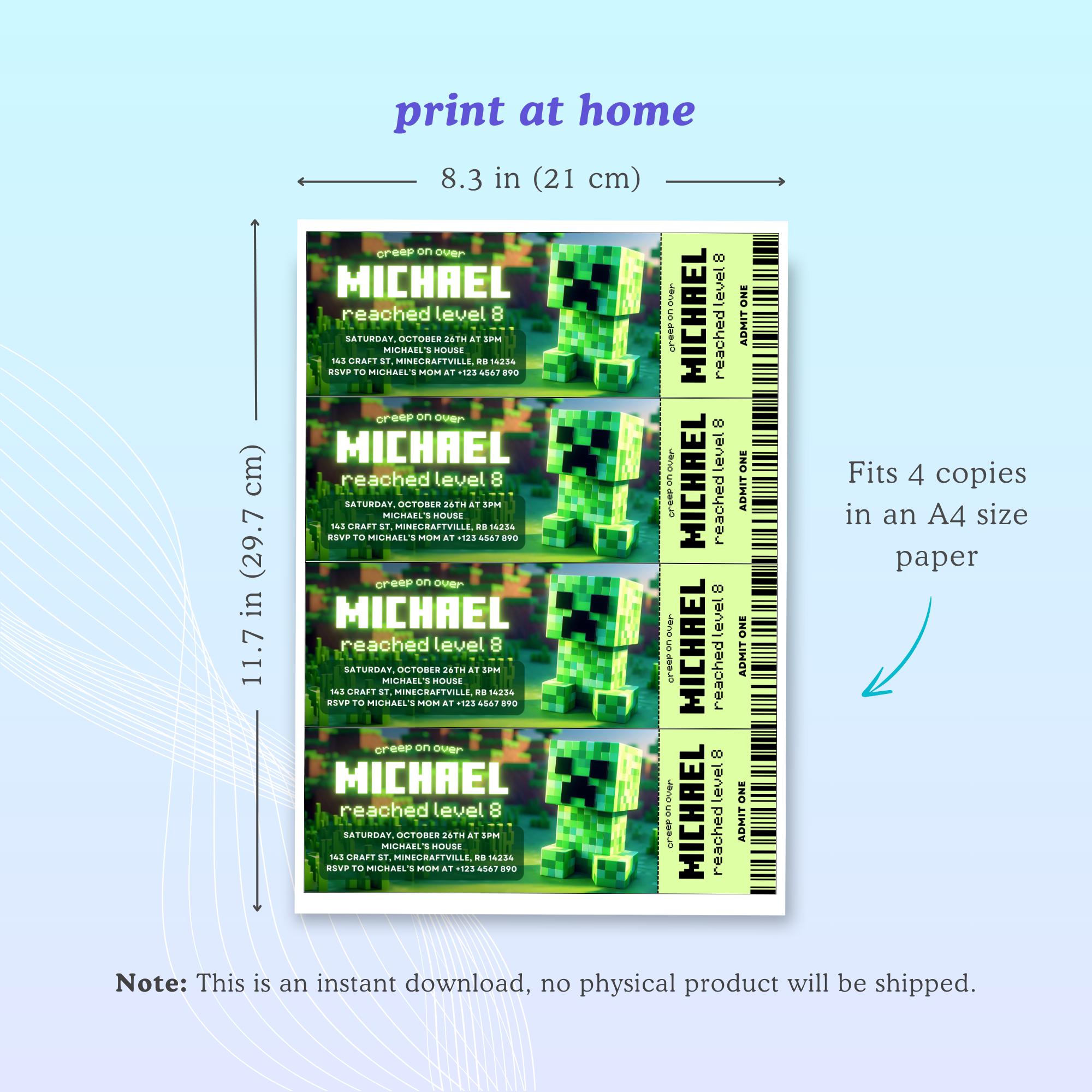 Ticket Style Minecraft Invite