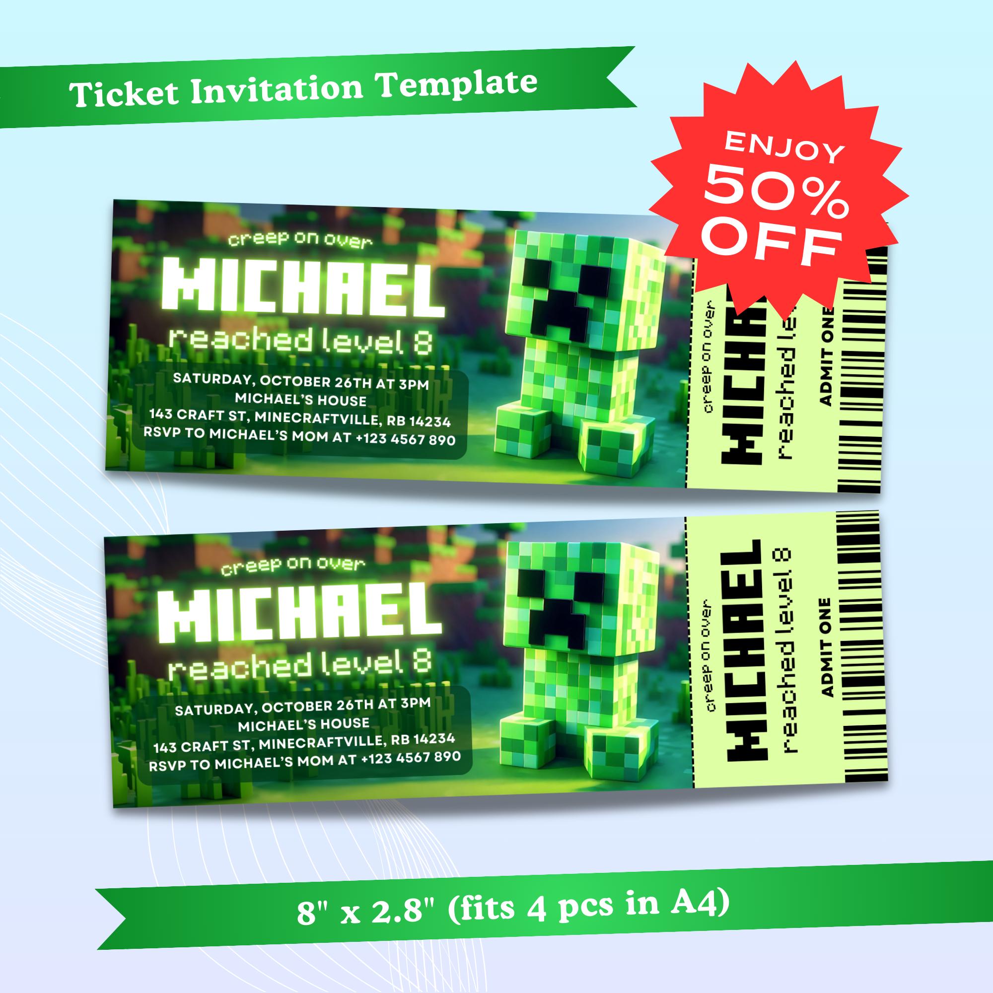 Ticket Style Minecraft Invite