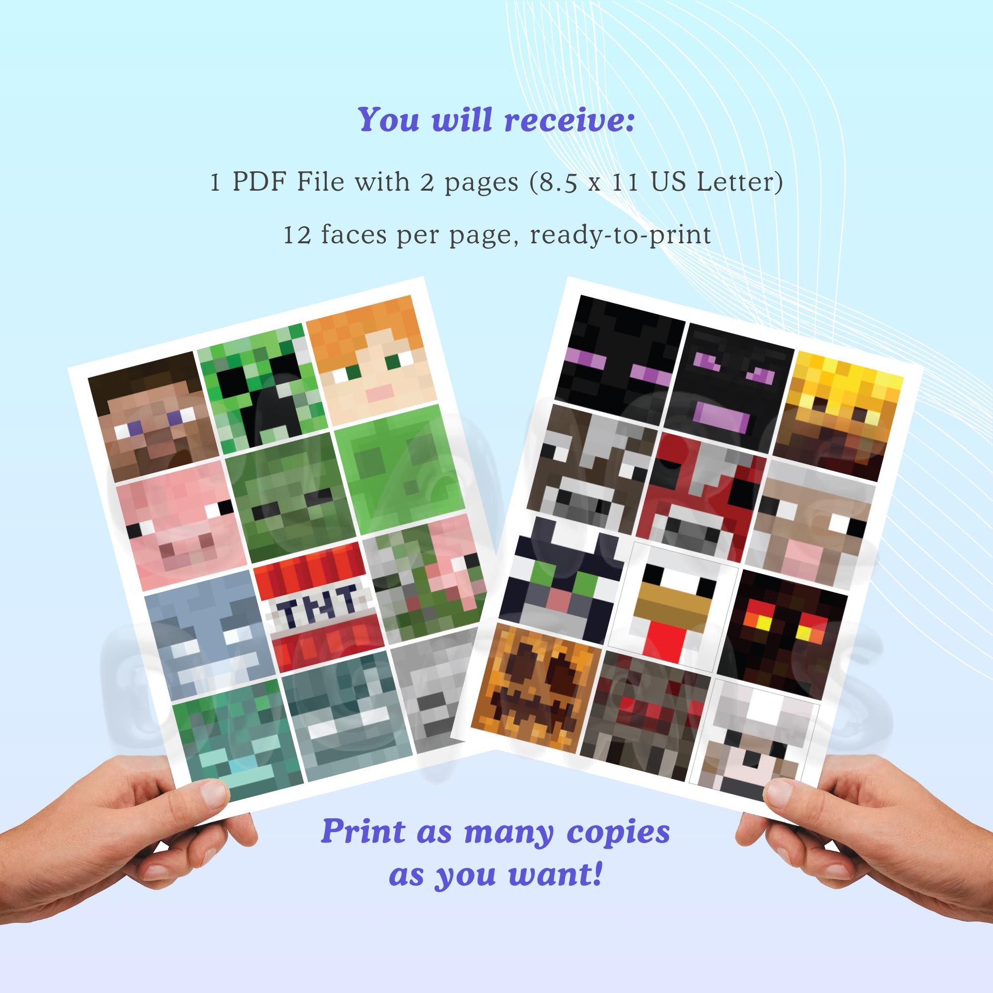 Minecrafter Printable Cupcake Toppers