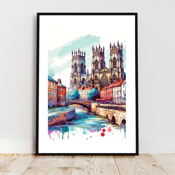 York, England Retro Art | Minimalist, Geometric, Art Prints, Wall & Frame Art