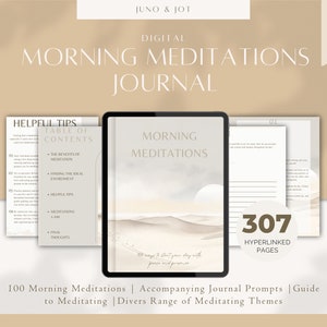 Digital Morning Meditations Journal, Meditation and Journal Prompts, Meditation eBook, Meditation Guide for GoodNotes, Meditation Workbook