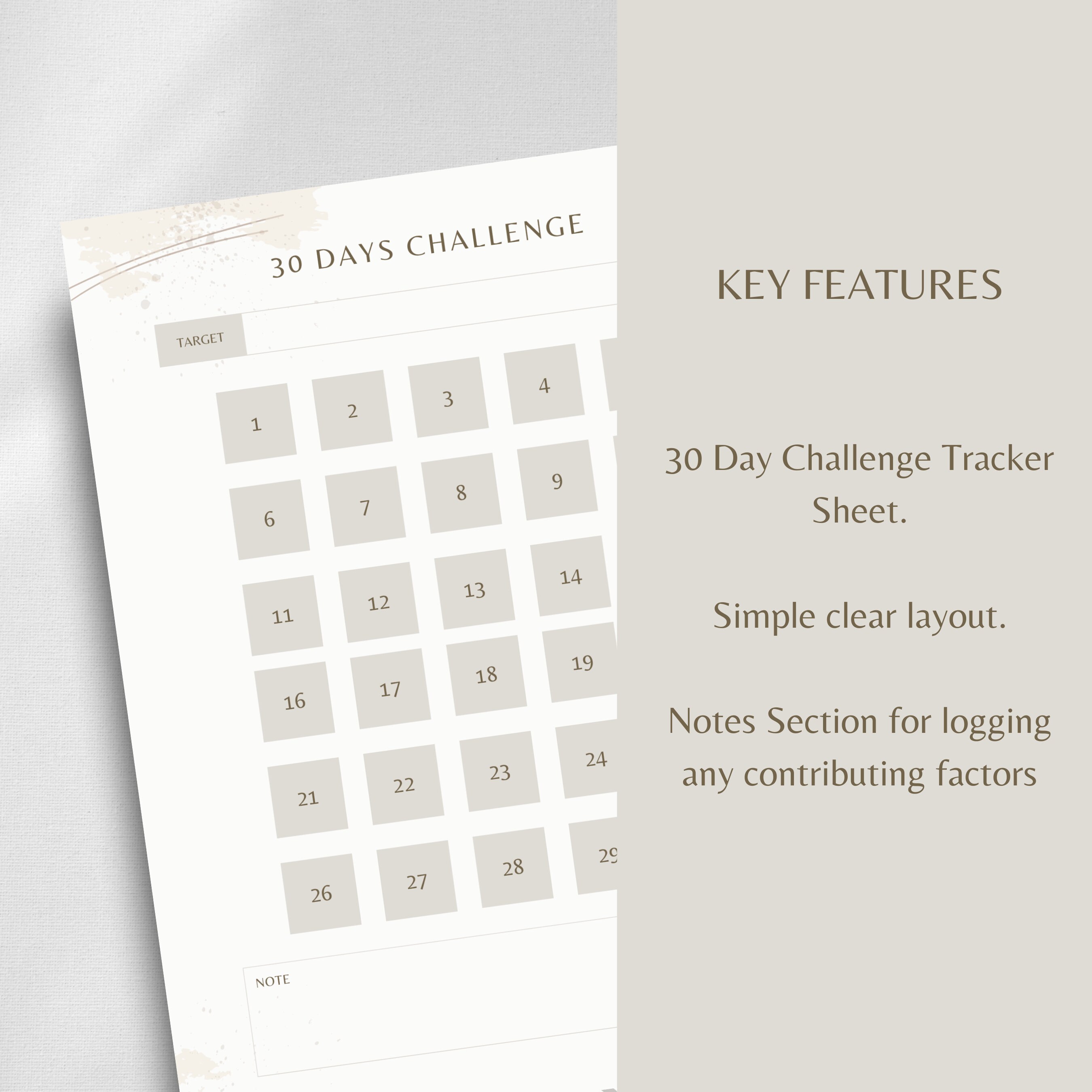 30 Day Challenge Tracker: Printable Goal Setting (A4/US Letter) - Etsy.de