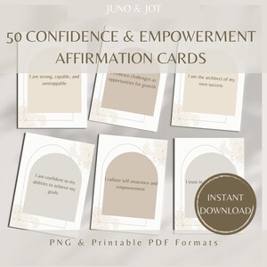 Digital Affirmation Cards, Printable Affirmation Deck, Confidence & Empowerment Affirmation Quotes, Daily Motivational Cards, Wellbeing Card