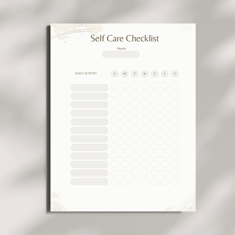 Weekly Self Care Checklist: Printable Habit Tracker (PDF) - Etsy Canada