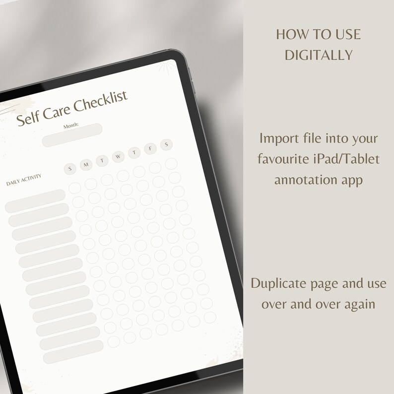 Weekly Self Care Checklist: Printable Habit Tracker (PDF) - Etsy Canada