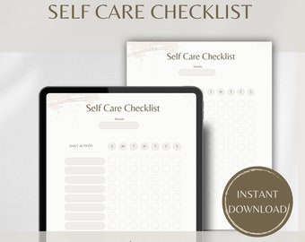 Weekly Self Care Checklist: Printable Habit Tracker (PDF)