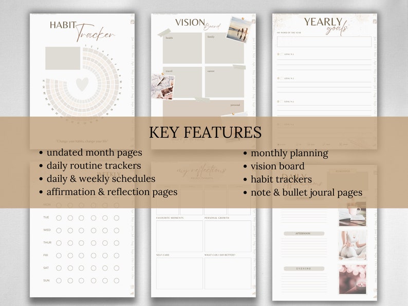 Boho Self-care Digital Planner: Goodnotes Wellness Tracker (PDF) - Etsy