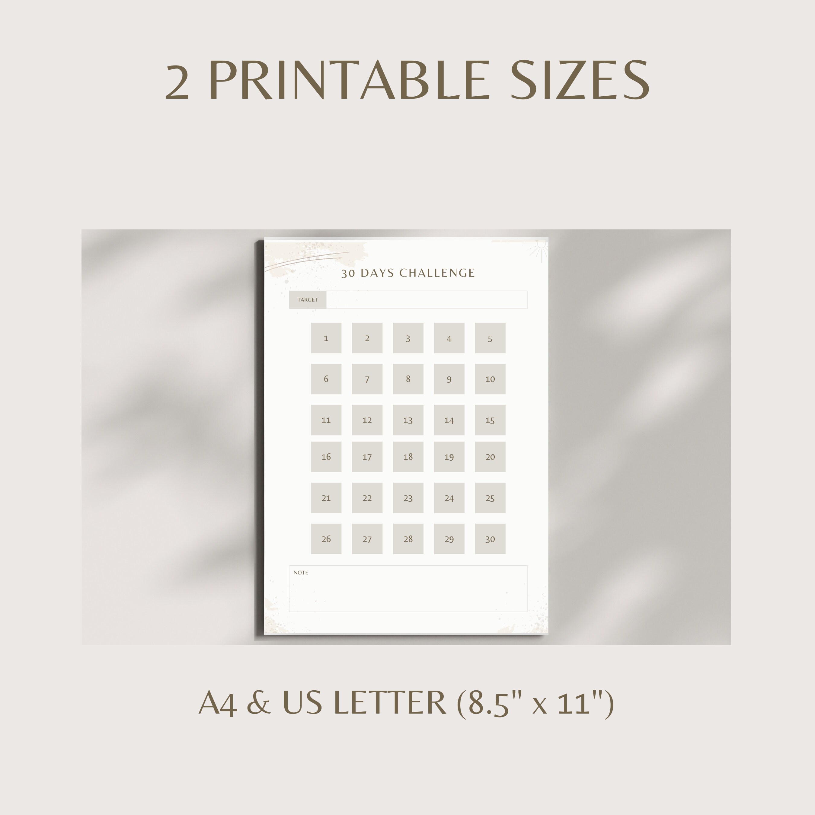30 Day Challenge Tracker: Printable Goal Setting (A4/US Letter) - Etsy.de
