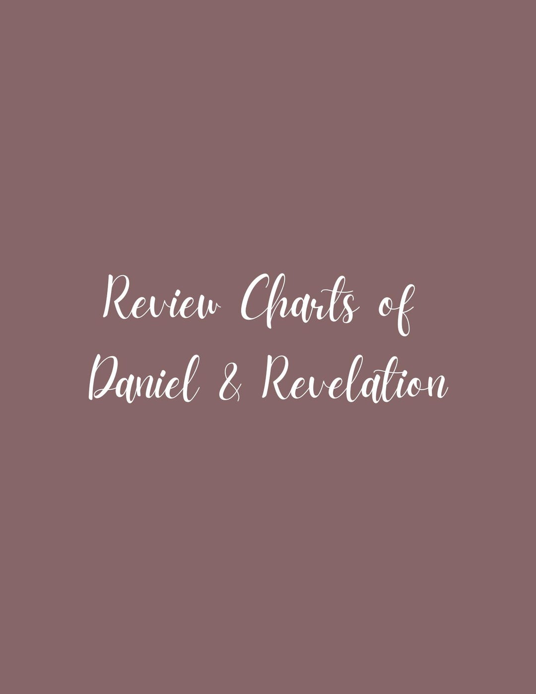 Bible Prophecy Study Guide Printable PDF Charts, Revelation &amp; Daniel ...