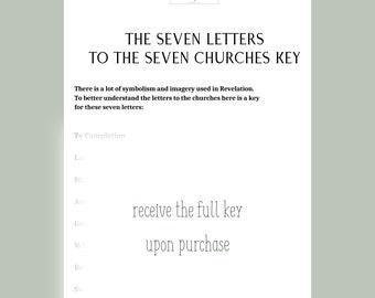 Clé d'étude des 7 églises PDF imprimable pour étude de la Bible sur l'Apocalypse, outil d'étude de la Bible sur l'Apocalypse PDF imprimable pour étude, étude de la Bible imprimable