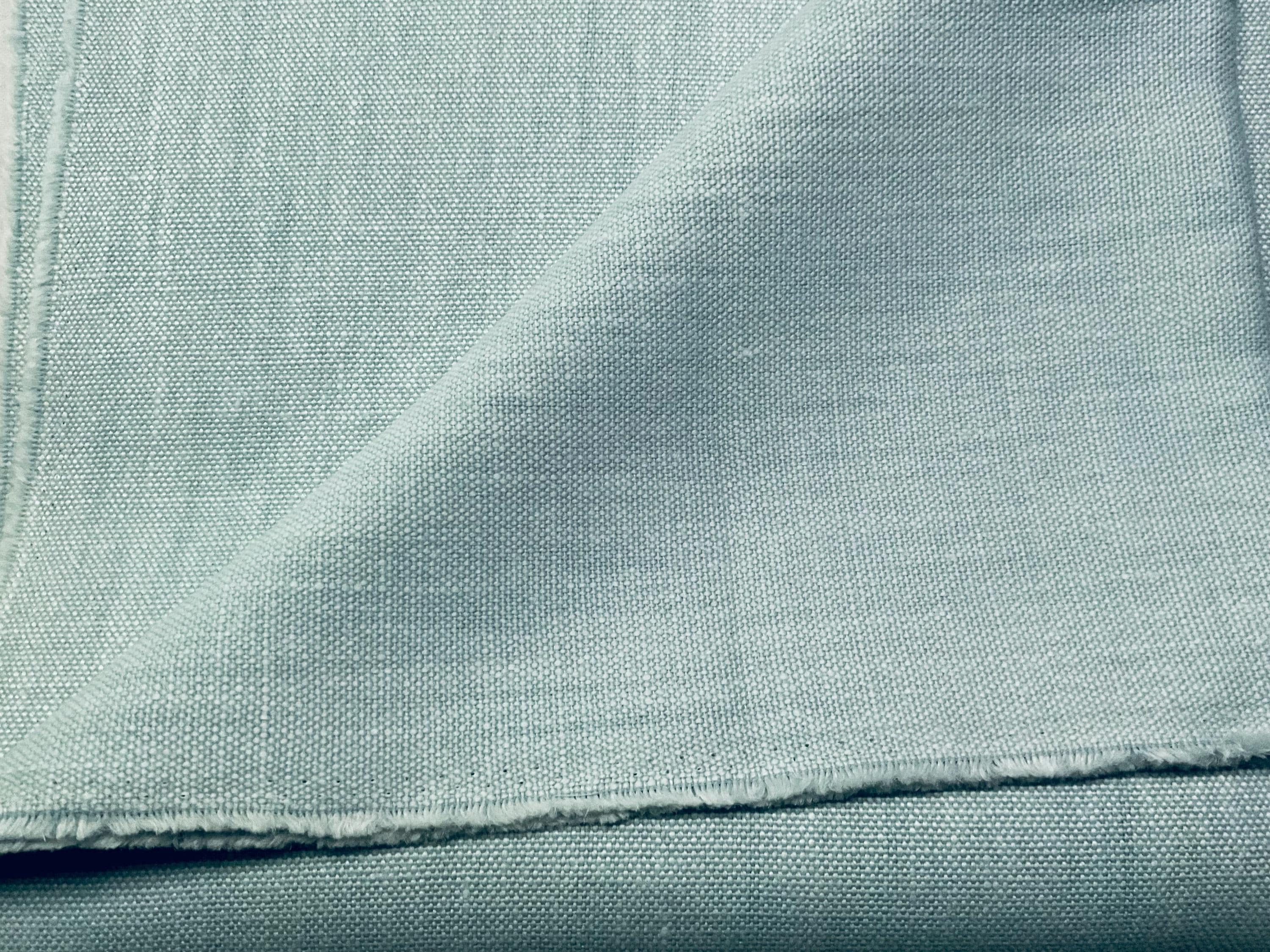 Nobilis Moody fabric Zen Collecion, sea foam, heavy weight French linen. One single 2 yard piece, 55 inches wide. 325.00