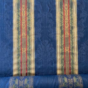 Scalamandre “Santa Margarita” Italian striped cobalt damask fabric. 6.5 yards available.180.00 per yard. 2 yard minimum purchase.