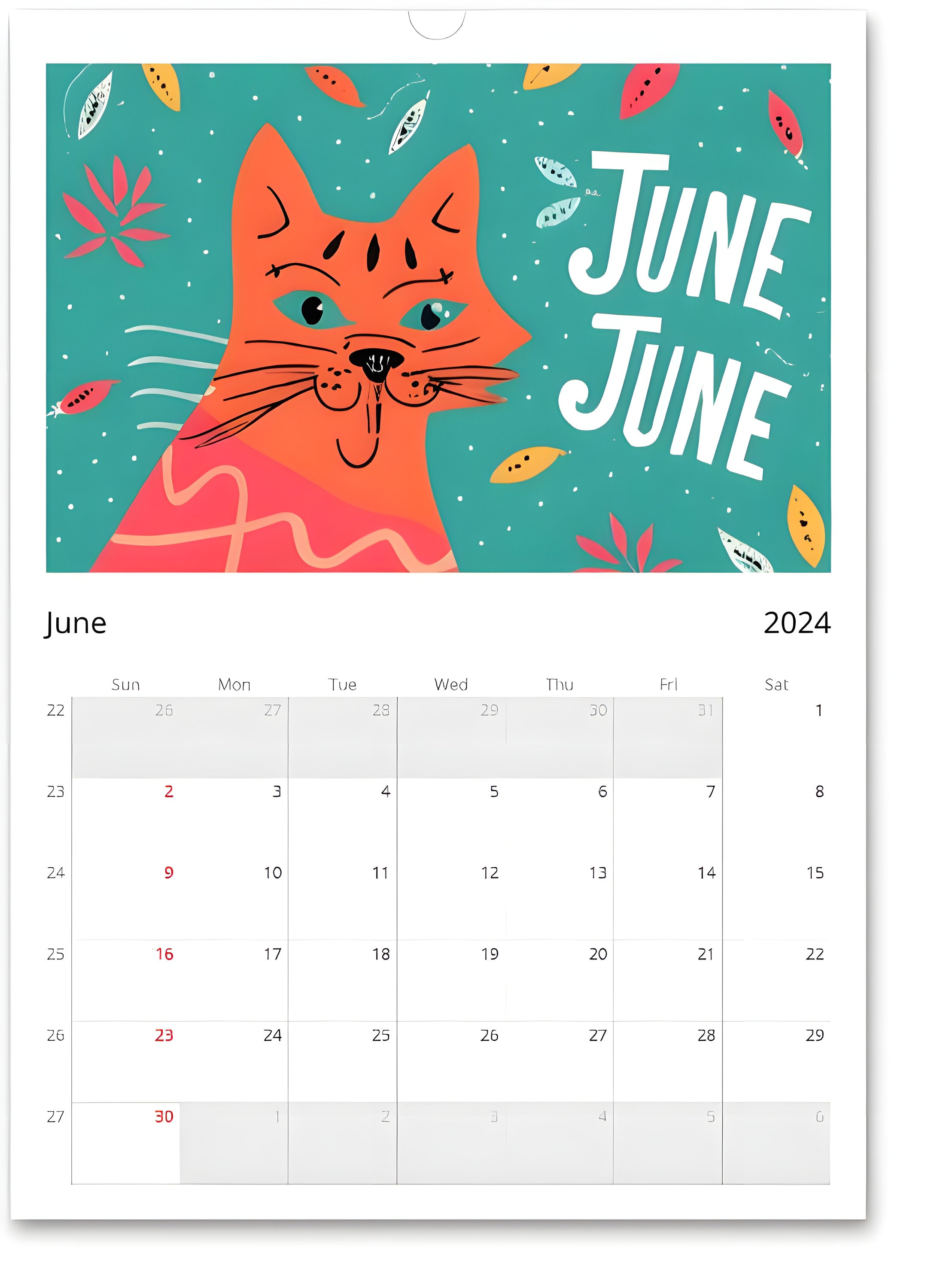Cute Cat Cat Calendar 2024 Cat Lover Wall Decor Cat Etsy