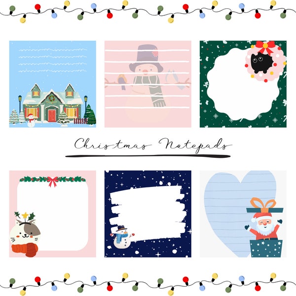 100 Christmas Printable Notepads - Ready for Instant Download - Charming Holiday Stationery- Festive and Fun Designs