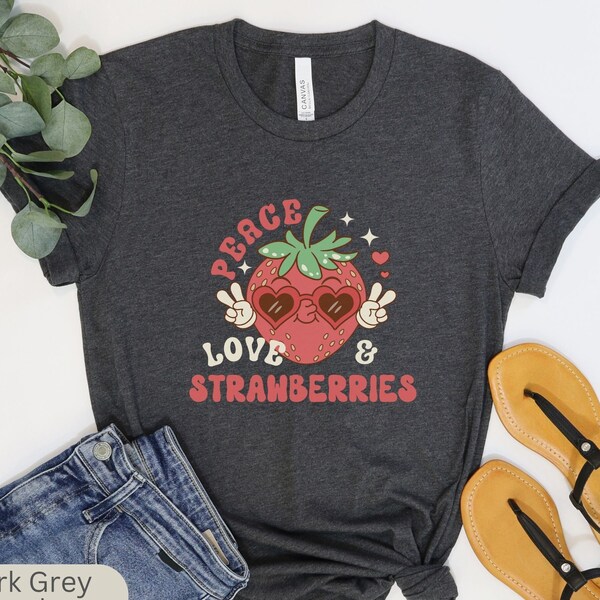 Erdbeer-Kosmetiktasche 'Peace Love Strawberries' - Lustiges Geschenk Für Obstliebhaber