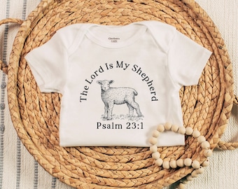 Psalm 23 Neugeborene Einteiler Der Herr ist mein Hirte Baby Body Neues Baby Geschenk für christliche Mutter Babymitteilungs-Bodysuit IVF Adoption
