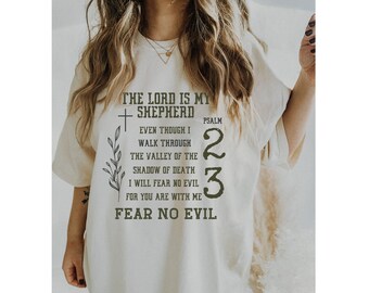 Psalm 23 christliches T-Shirt für sie, Boho Jesus Sweatshirt, trendiges christliches Tshirt, fürchte kein Böses, der Herr ist mein Hirte Shirt, basierend auf Glauben