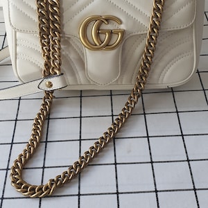 GG Marmont Chain Sling Shoulder white Leather handBag