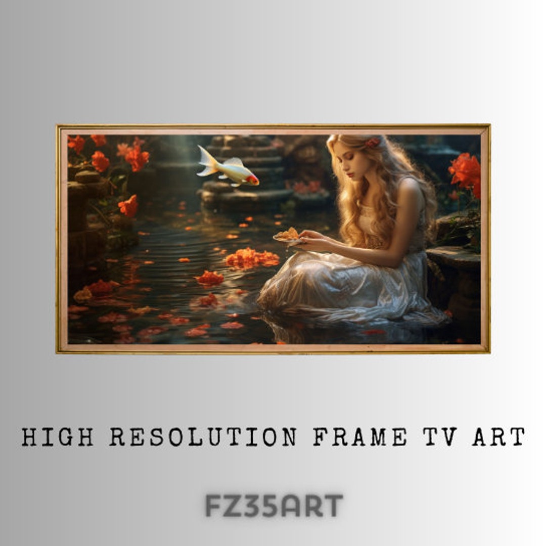 Digital Frame TV Art TV Art Painting of Innocent Young Girl Etsy