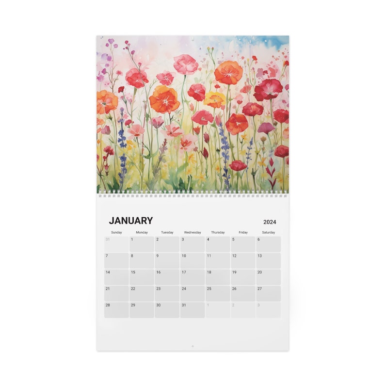 Birth Flower 2024 Calendar Monthly Calendar Illustrated 12 Etsy Canada