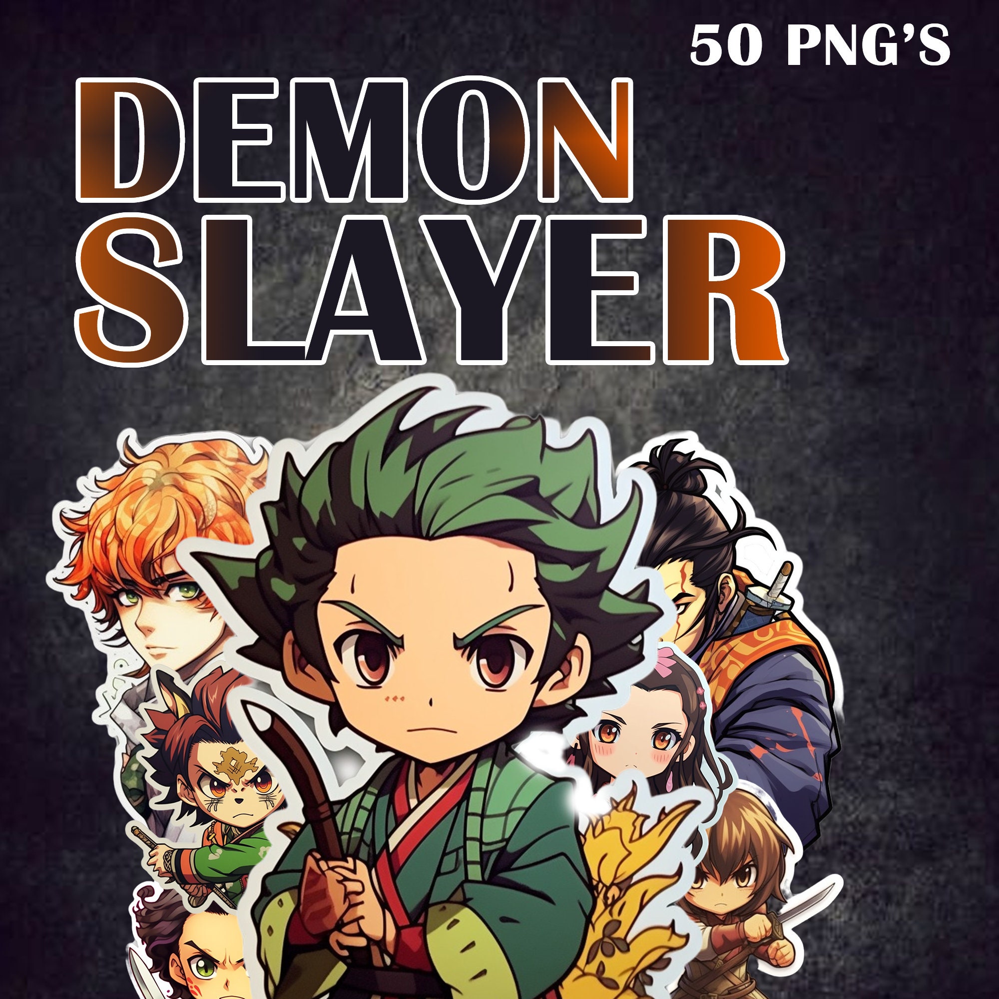 Slayer Anime Chibi Stickers Manga Inspired Kawaii Demon Characters  Waterproof Vinyl Die Cut Glossy Sticker 
