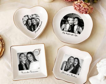 Personalisierte Foto Schmuckschale, Keramik Trinket Tablett, Freund Geschenk
