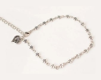 Anklet Silver Heart Shaped For Women