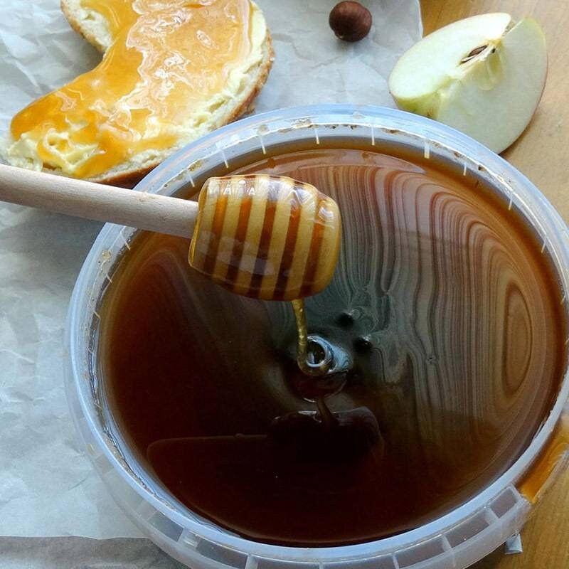 Cuillère à miel, surface lisse 3 pièces agitateur à miel nettoyage facile  en bois naturel pour cuisine pour ménage pour restaurant(Couleur du bois)