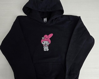 My Melody Embroidered Hoodie, Kawaii Crewneck Sweatshirt