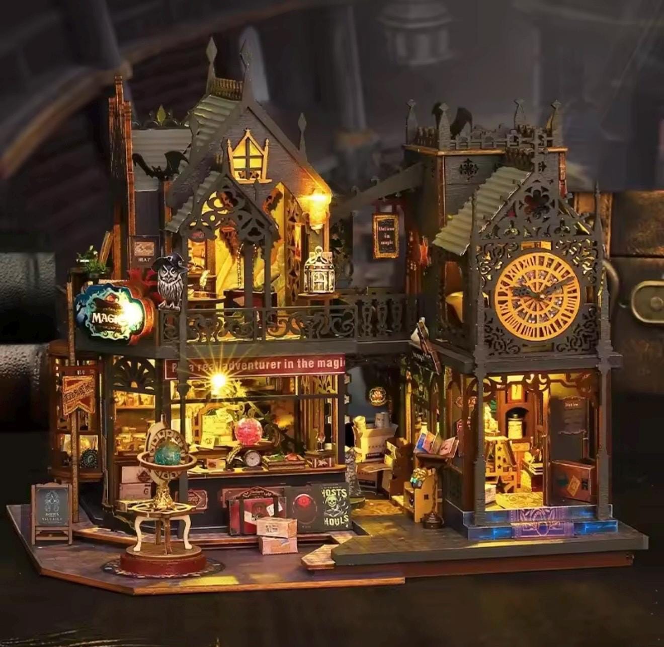 DIY wooden dollhouse | Magic City | Miniature | Gifts | ES012 | Children | Detailed | Model | Handcraft | Building kit | Present