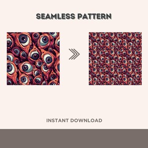 Halloween Eyes Digital Papers, Spooky Eyes Seamless Pattern Scary ...