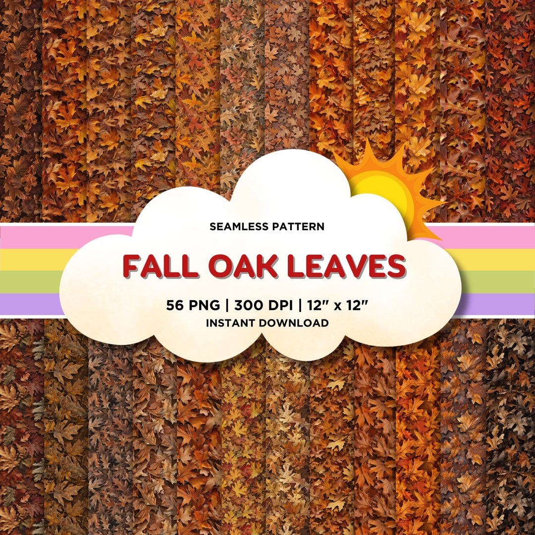 Fall Leaves Seamless Patterns, Autumn Leaves Digital Papers, Maple ...