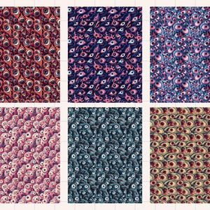 Halloween Eyes Digital Papers, Spooky Eyes Seamless Pattern Scary ...