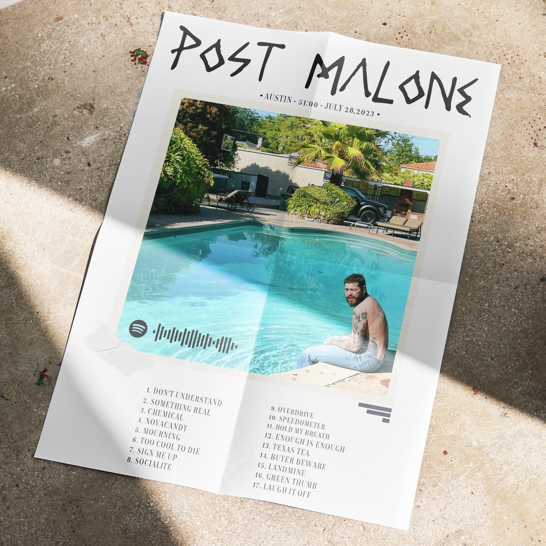 Post Malone Album Cover Poster Digital Download Austin Etsy