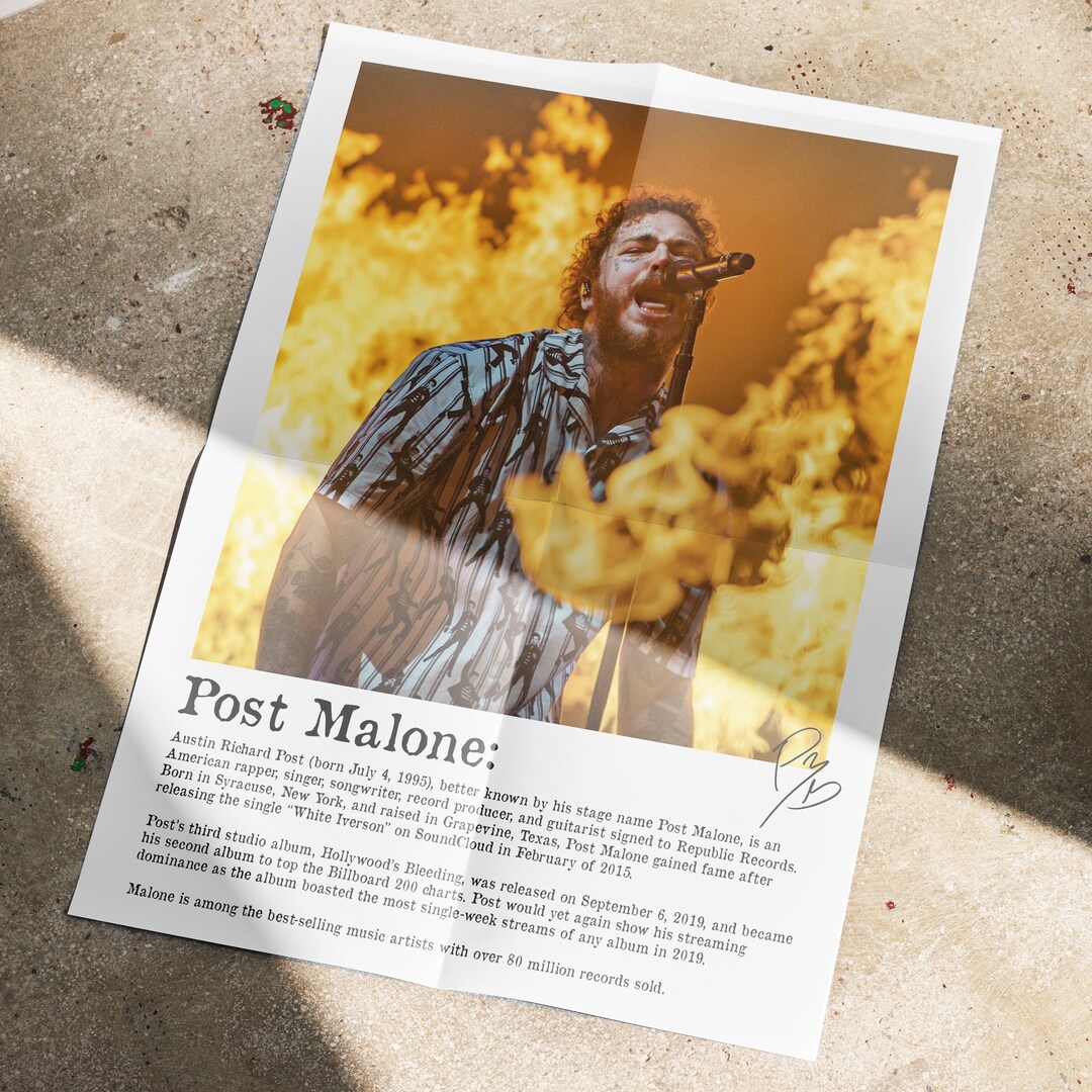 Post Malone Album Cover Poster Digital Download Post Malone Poster, Post Malone Print, Rap Album