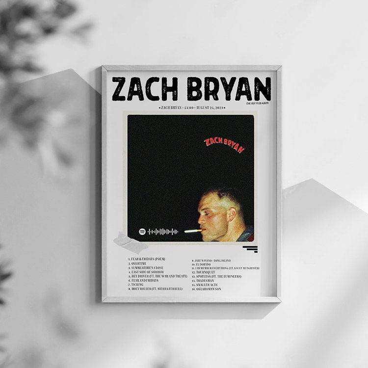 Zach Bryan Album Cover Poster Digital Download Zach Bryan Self-titled 